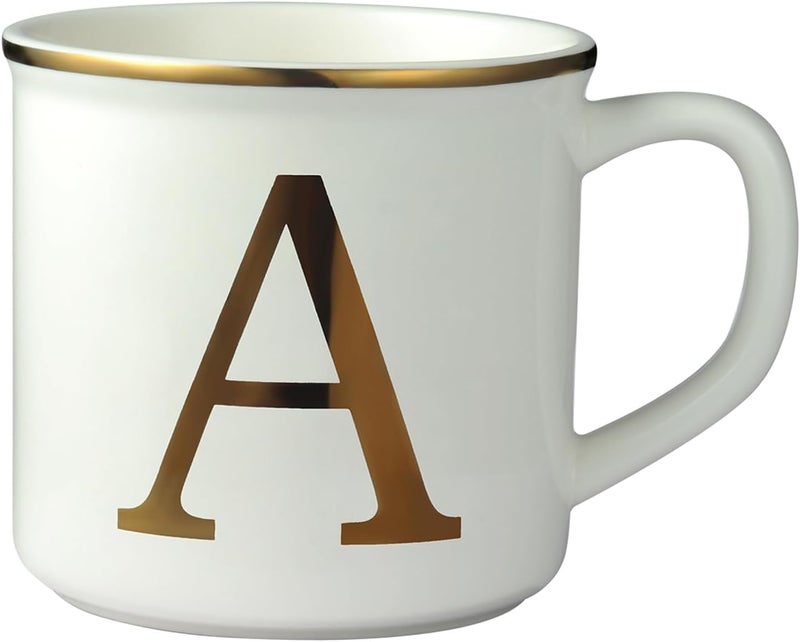 Miicol Ceramic Coffee Mug 16 oz, Monogram Coffee Cup, Golden Initial Tea Mug, Personalized Tea Cup, Unique Gift, Large Mug for Home, Office, Letter A - Image 1